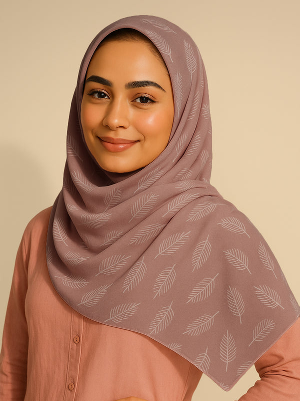 Leaf Me Alone Hijab - Tea Pink